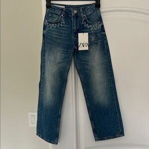 Zara Kids Dark Blue Straight-Leg Jeans